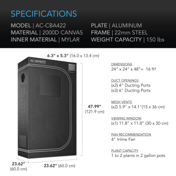 AC Infinity CLOUDLAB 422 Advance Gro Telt 60 x 60 x 120 cm