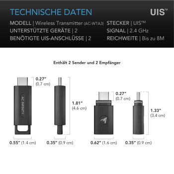 AC Infinity UIS 1-til-1 trådløs sender og modtager, 2-pak
