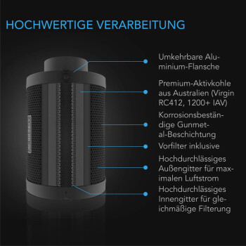 AC Infinity aktivt kulfilter 357 m³/t - 1308 m³/t