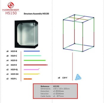 Secret Jardin Hydro Shoot HS150 Grow Tent 150x150x200 cm