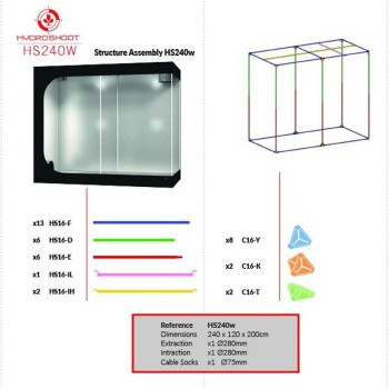 Secret Jardin Hydro Shoot HS240W Grow Tent 240x120x200 cm
