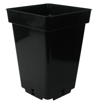 Square pot 20 x 20 x 27cm Black -7 L